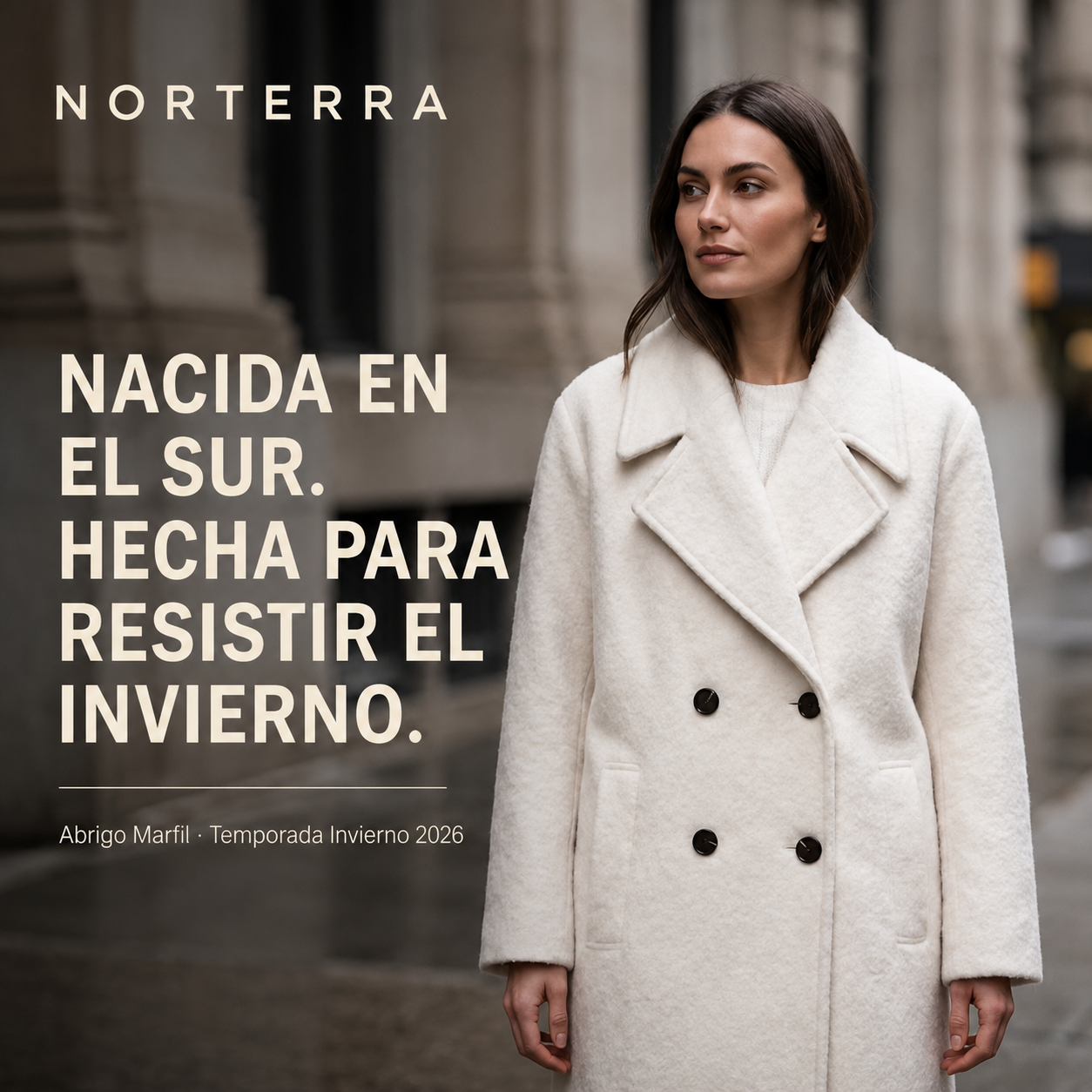 Winter Marfil-Abrigo Elegante Que Combina Con Todo
