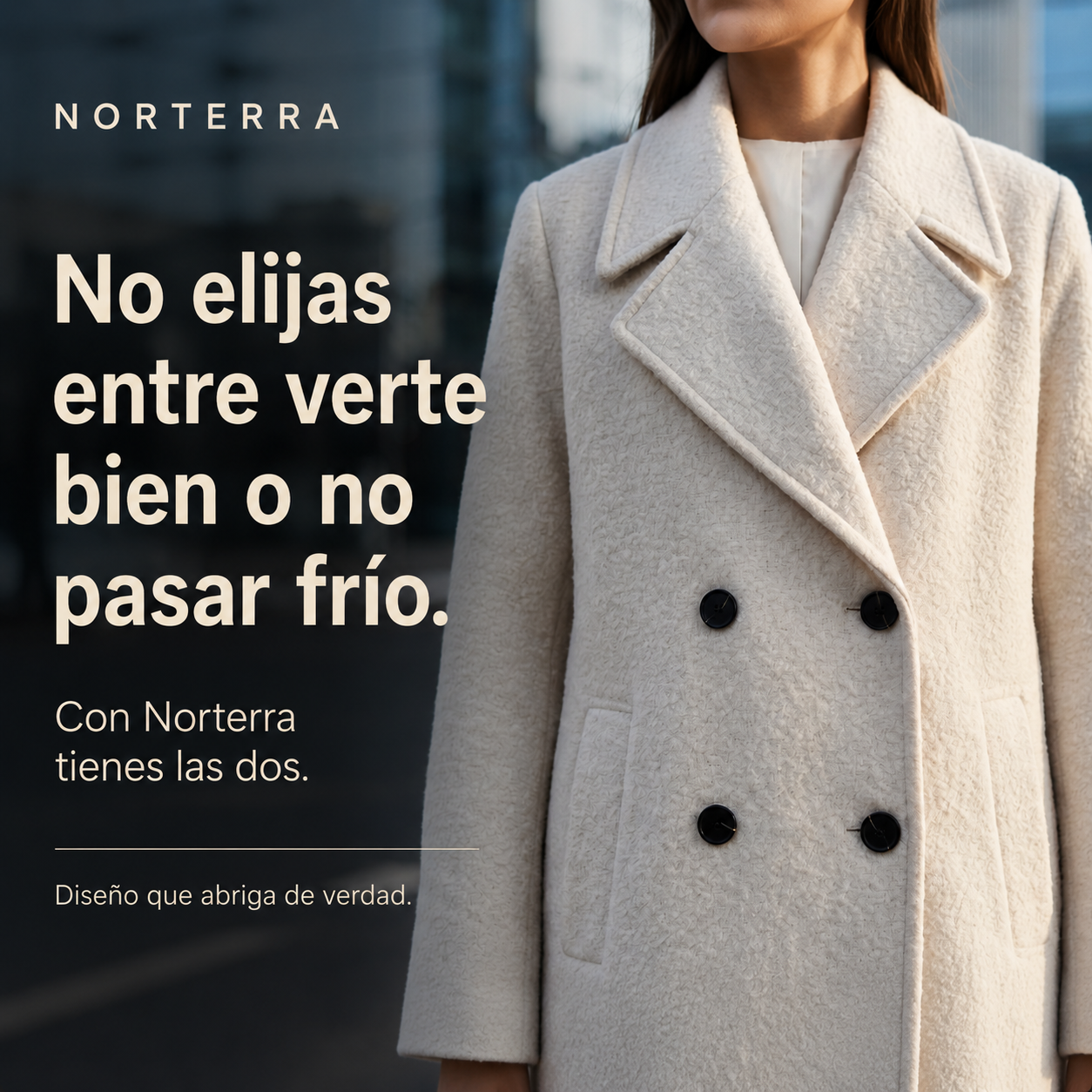 Winter Marfil-Abrigo Elegante Que Combina Con Todo