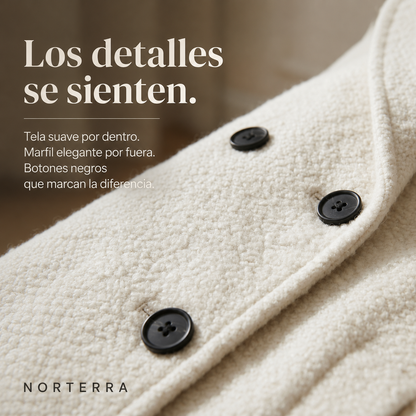 Winter Marfil-Abrigo Elegante Que Combina Con Todo