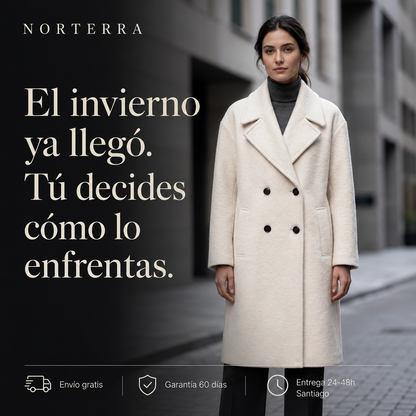Winter Marfil-Abrigo Elegante Que Combina Con Todo