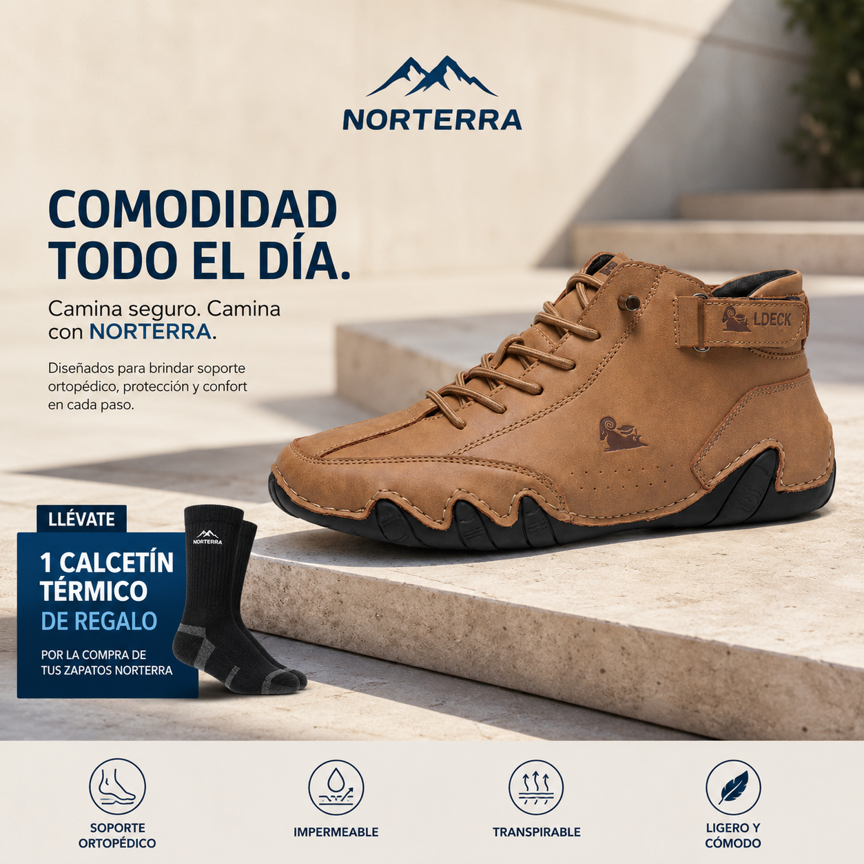 TerraStep™ | Calzado Ortopédico Impermeable y Transpirable