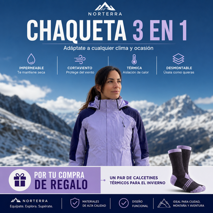 Aurora | Chaqueta 3 en 1 Impermeable para Mujer