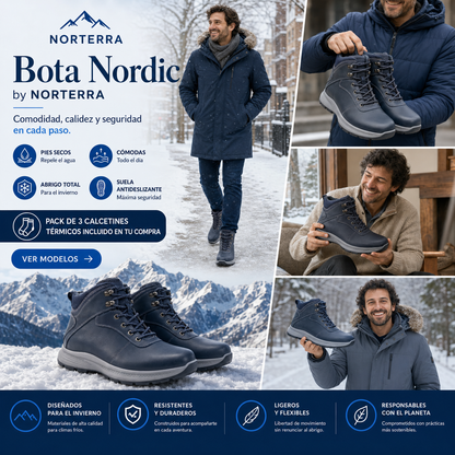 Bota Nordic Hombre + Pack 3 Calcetines Térmicos