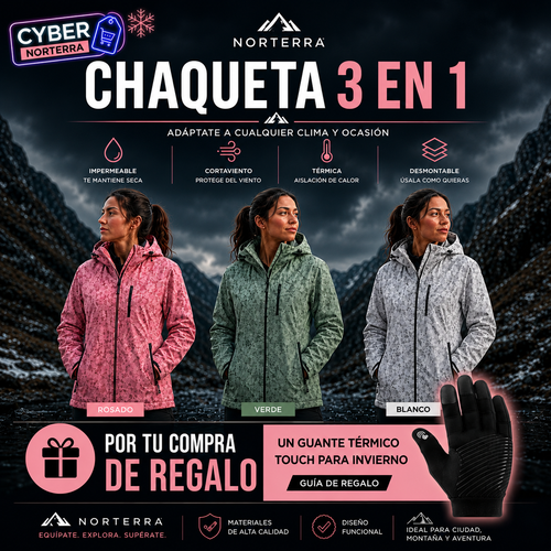 Vortex 3 en 1 Chaqueta Impermeable mujer