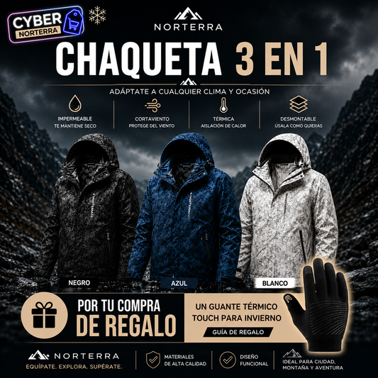 Vortex-Chaqueta Impermeable 3 en 1 Hombre