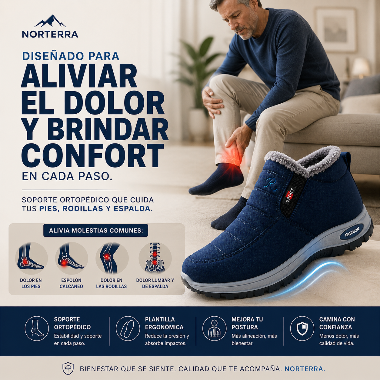 Botines Ortopédicos Impermeables con Forro Térmico