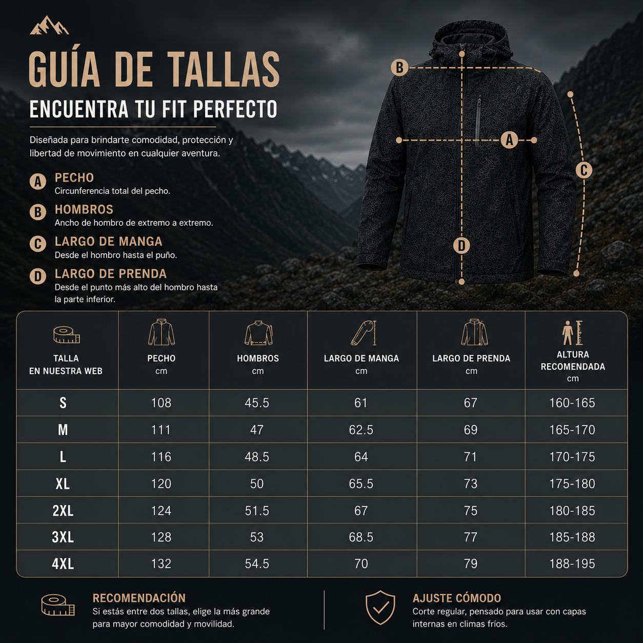 Vortex-Chaqueta Impermeable 3 en 1 Hombre