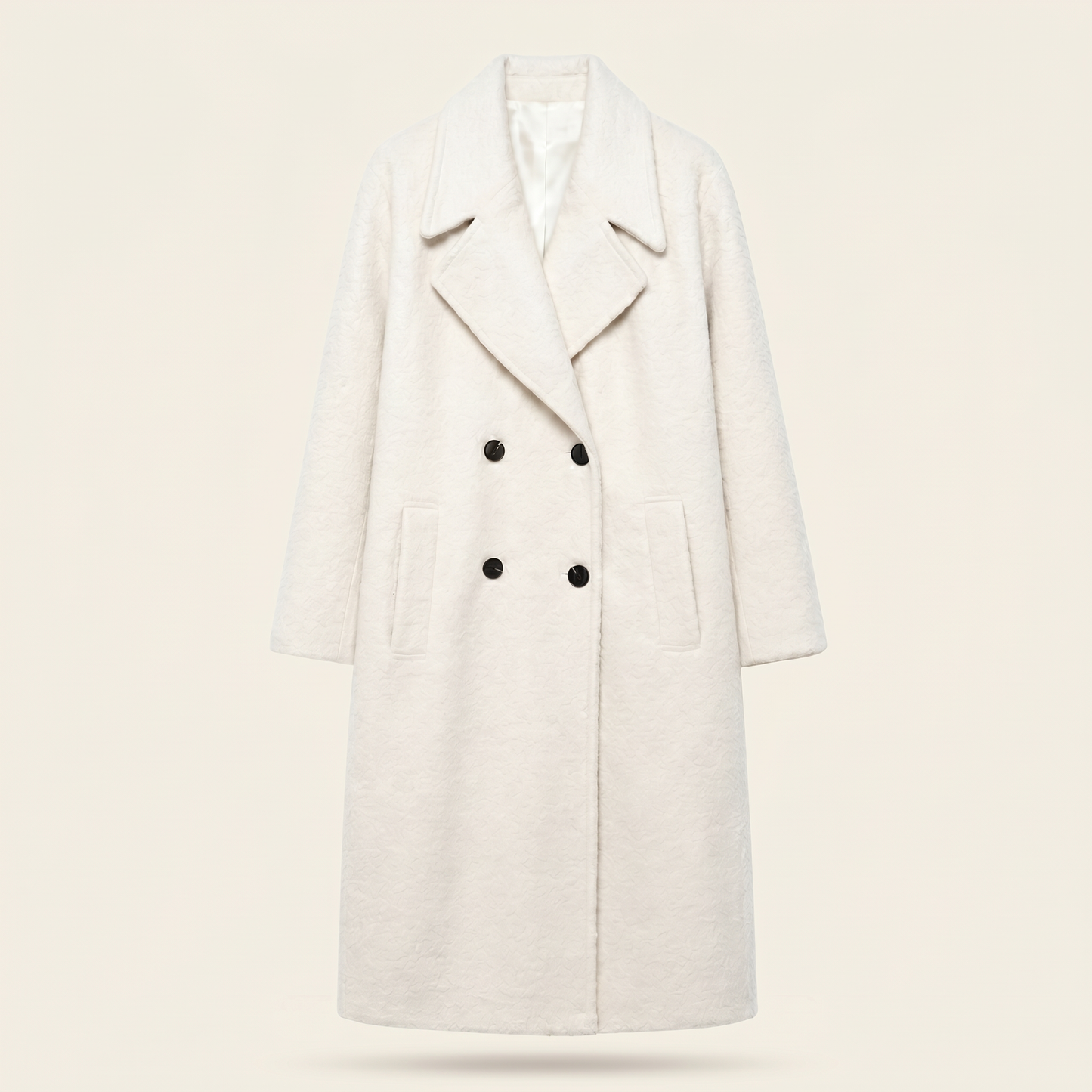 Winter Marfil-Abrigo Elegante Que Combina Con Todo